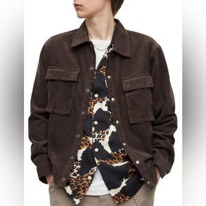 All Saints Natt Brooklyn Brown Corduroy Organic Cotton Blend Jacket Size L